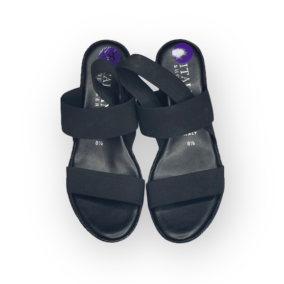 new Italian Shoemakers 𒀭Success Espadrille Wedge Platform Sandals 𒀭 Black 8.5M - Picture 9 of 16